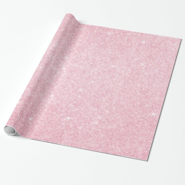 Elegant modern stylish pink rose gold glitter wrapping paper (Unrolled)