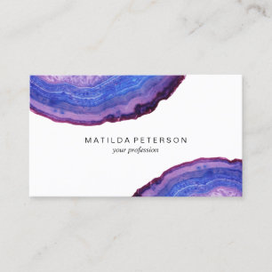 Elegant modern stylish purple agate geode stone business card