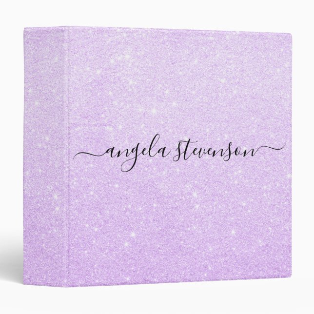 Elegant modern stylish purple glitter binder (Front/Spine)