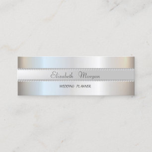 Elegant Modern Stylish Silver ,Pearls Mini Business Card