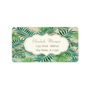 Elegant Modern Stylish,Tropical Palm Leaves Label