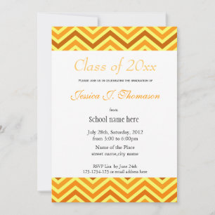 elegant, modern sunny chevron photo graduation invitation