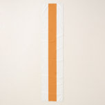 Elegant Modern Tangerine Orange White Stripes Scarf<br><div class="desc">This elegant design features a wide borderless bright warm orange centre stripe blending seamlessly against a crisp white background.</div>