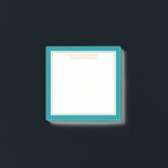 Elegant & Modern Teal/White/Gold Personalized Post-it Notes<br><div class="desc">Elegant and modern teal,  white and gold post it notes. Personalize with your name and text of your choice.</div>