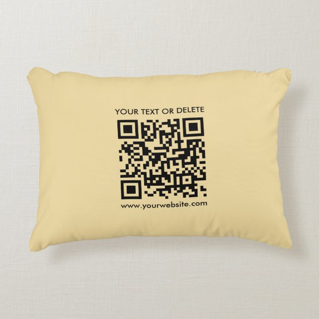 Elegant Modern Template Custom QR Code Gold Colour Accent Pillow (Front)