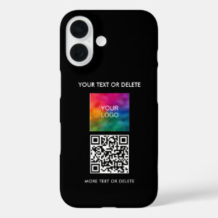 Elegant Modern Template Upload Logo Add QR Code iPhone 16 Case