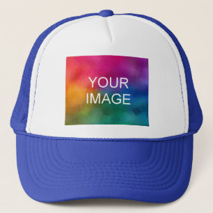 Elegant Modern Template White And Royal Blue Trucker Hat