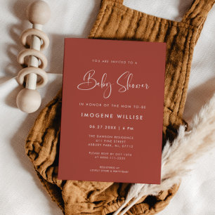 Elegant & Modern Terracotta Baby Shower Invitation