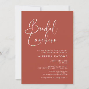 Elegant & modern terracotta Bridal luncheon Invitation