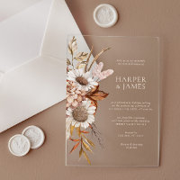 Elegant Modern Terracotta Floral Boho Fall Wedding