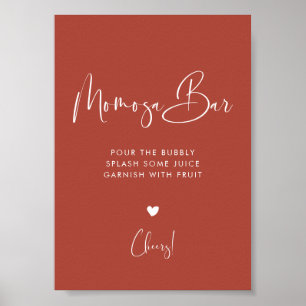 Elegant & Modern Terracotta Momosa bar sign