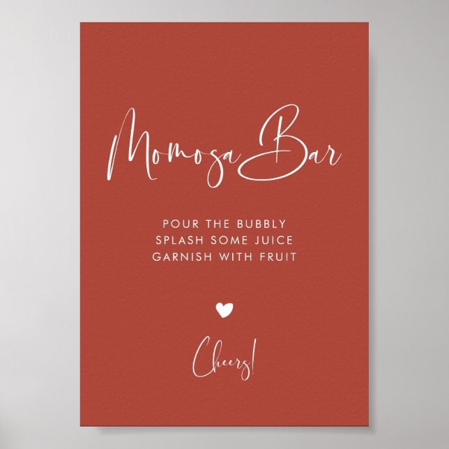 Elegant & Modern Terracotta Momosa bar sign (Front)