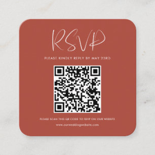Elegant & Modern Terracotta QR code RSVP response Enclosure Card