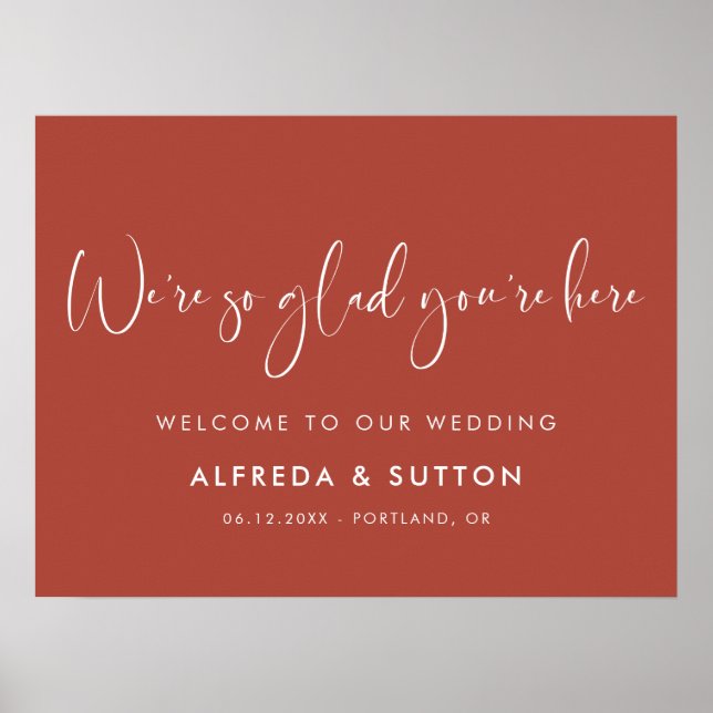 Elegant & Modern Terracotta So glad you're here Poster (Front)