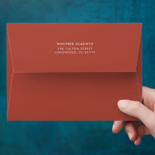 Elegant & modern terracotta wedding invitation envelope