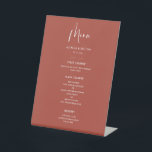 Elegant & modern Terracotta wedding menu Pedestal Sign<br><div class="desc">A modern typography and a trendy terracotta,  clay and peach colour palette for your wedding stationery: choose this simple and elegant wedding suite. Fully customizable: you can change the background as well as the text colour as you like.</div>