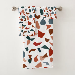 Elegant Modern Terrazzo Marble Pattern Bath Towel 