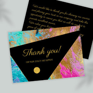 Elegant modern thank you business customer note card