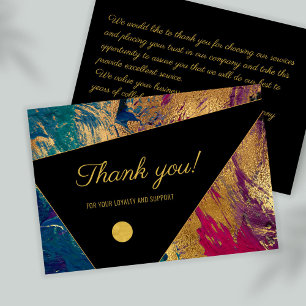 Elegant modern thank you business customer note card