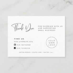 Elegant & modern Thank you package insert card