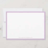 Elegant Modern Thistle Purple Border Flat Note