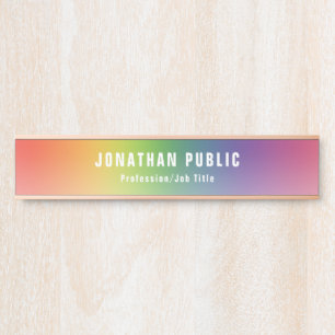 Elegant Modern Trendy Colorful Template Door Sign