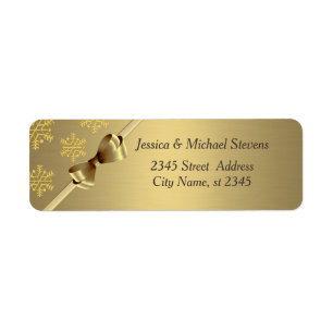 Elegant modern trendy gold holiday bow snowflake