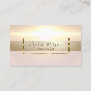 Elegant Modern Trendy Shiny Gold Frame Business Card