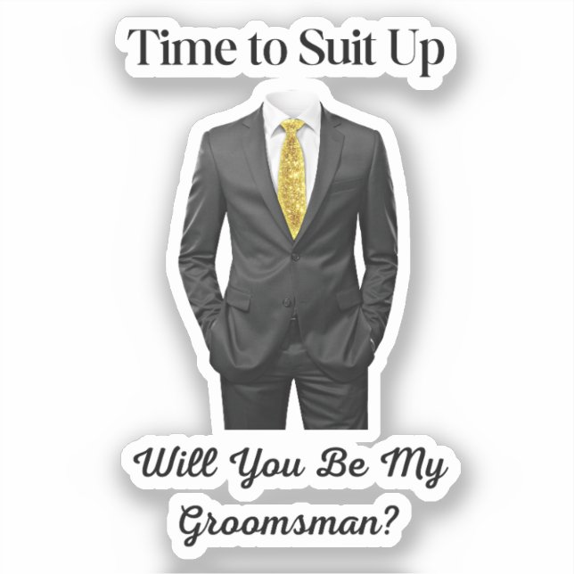 elegant modern tuxedo groomsman proposal (Front)