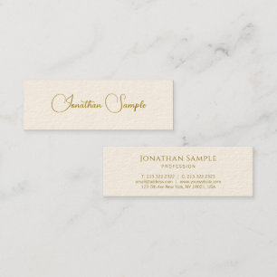 Elegant Modern Typography Gold Look Text Template Mini Business Card