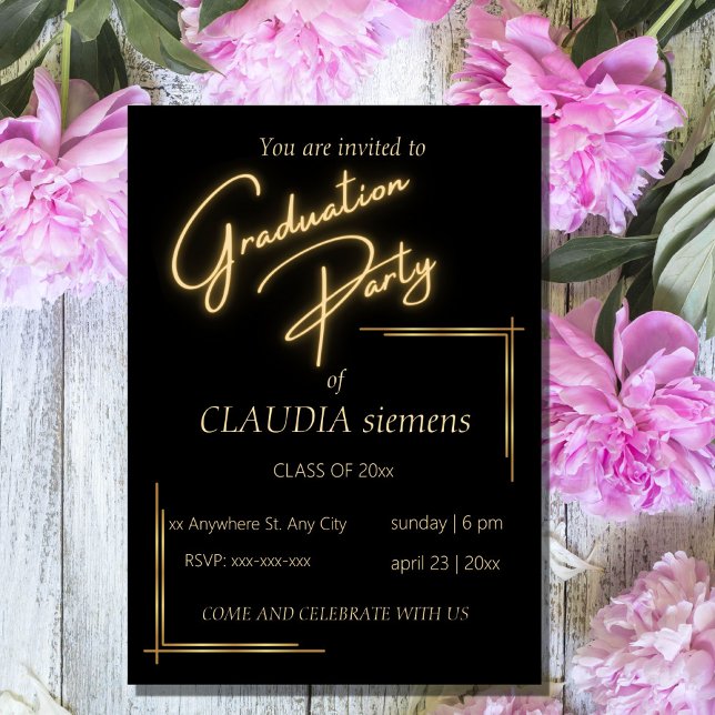 elegant modern typography Graduation Invitations (Creator Uploaded)