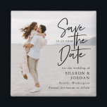 Elegant Modern Typography Save the Date Wedding Magnet<br><div class="desc">Easy to customize important details and your best photo of choice.</div>