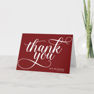 Elegant Modern Typography Wedding Thank You Cards