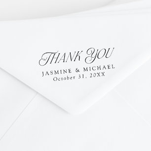 Elegant Modern Typography Wedding Thank You Rubber Stamp