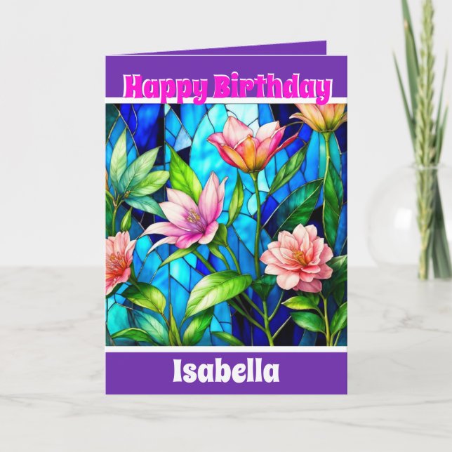 Elegant Modern Unique Floral Collection Card (Front)