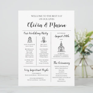 Elegant Modern Unique Infographic Wedding Program