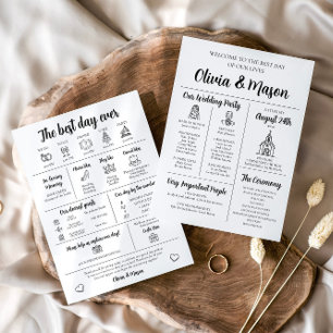 Elegant Modern Unique Infographic Wedding Program