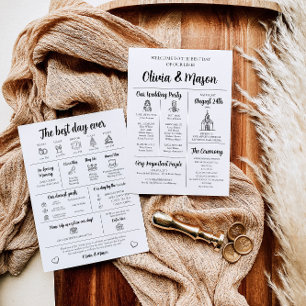 Elegant Modern Unique Infographic Wedding Program