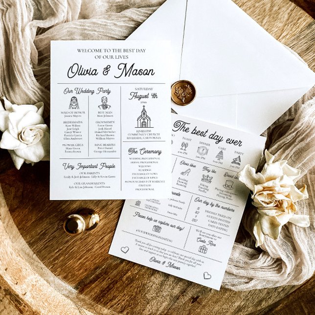 Elegant Modern Unique Infographic Wedding Program (Creator Uploaded)