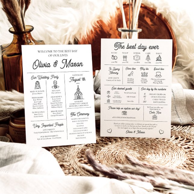 Elegant Modern Unique Infographic Wedding Program (Creator Uploaded)
