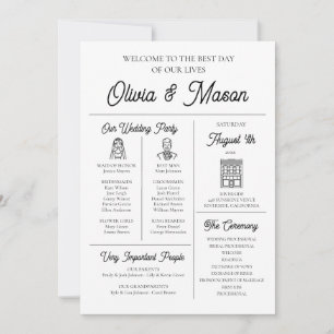 Elegant Modern Unique Infographic Wedding Program