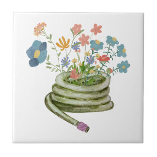 Elegant modern unique watercolor keepsake floral tile