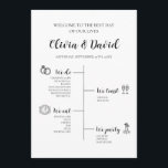 Elegant Modern Unique Wedding Timeline Program<br><div class="desc">This Elegant Modern Unique Wedding Timeline Program is designed to guide your guests through your special day in style. Featuring a sleek and modern design, this program provides a detailed timeline of your wedding events, ensuring that everyone knows what to expect. The minimalist layout, paired with elegant typography and customizable...</div>