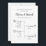 Elegant Modern Unique Wedding Timeline Program<br><div class="desc">This Elegant Modern Unique Wedding Timeline Program is designed to guide your guests through your special day in style. Featuring a sleek and modern design, this program provides a detailed timeline of your wedding events, ensuring that everyone knows what to expect. The minimalist layout, paired with elegant typography and customizable...</div>