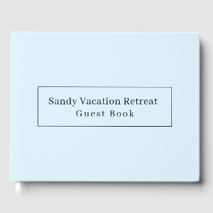 Elegant Modern Vacation Rental Guest Book   Blue