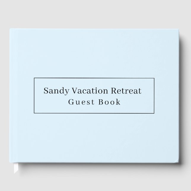 Elegant Modern Vacation Rental Guest Book | Blue (Front)
