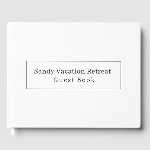 Elegant Modern Vacation Rental Guest Book White