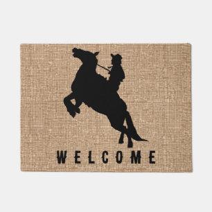 Elegant Modern Vintage  Horse Welcome Doormat
