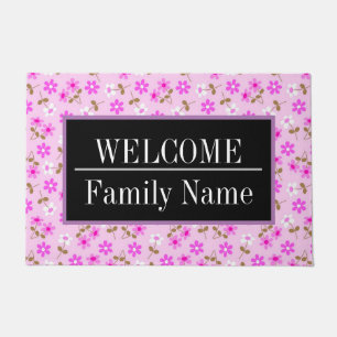 Elegant Modern Vintage Trendy Floral Doormat