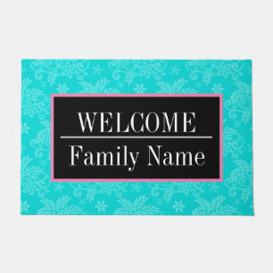 Elegant Modern Vintage Trendy Floral Doormat